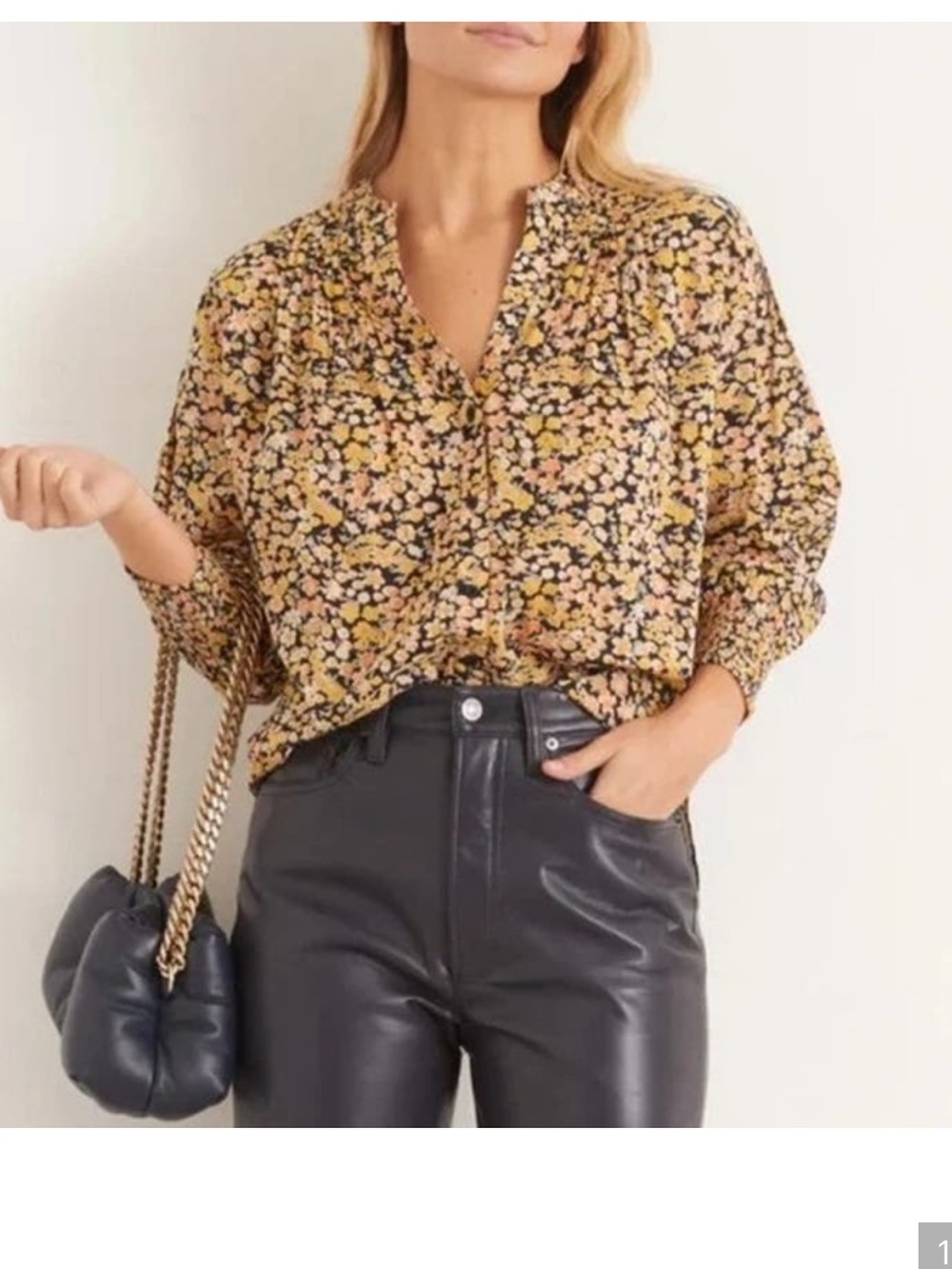 Apiece Apart Yerba Blouse Floral Button Down Top